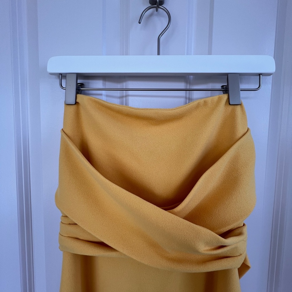 Lulu's Yellow Strapless Maxi Dress with Front Slit - Picture 5 of 6